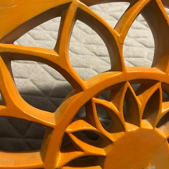 Sunburst Orange Wall Decor with flower